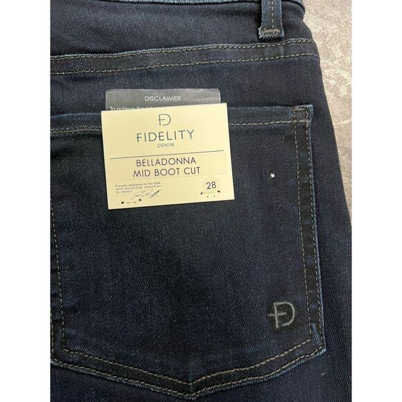 Fidelity Women's Belladonna Mid Rise Bootcut Straight Leg Denim Blue Jeans Sz 28 - Picture 9 of 11